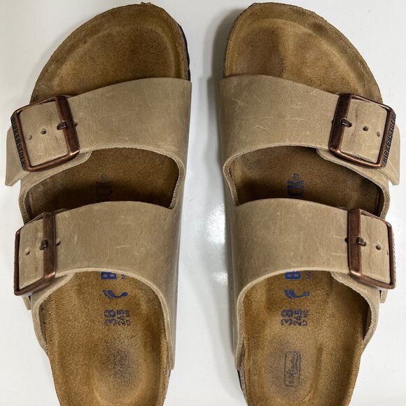 Birkenstock Arizona Soft Footbed Oiled Leather Tobacco Brown EU38 US 7-7.5 - Picture 1 of 8